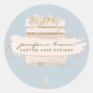 Sticker Rond Parties scintillant Mariage Cake Bakery Planificat