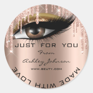 Sticker Rond Parties scintillant Merci Eyelash Rose Web Fabriqu