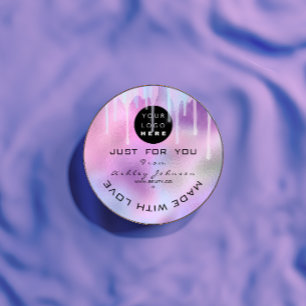 Sticker Rond Parties scintillant Merci Logo Holographe Métal ro