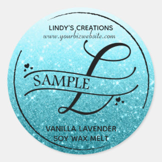 Sticker Rond Parties scintillant Ombre Monogramme L Produit éch