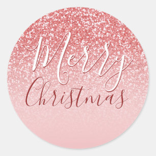 Sticker Rond Parties scintillant or rose Blush Ombre Joyeux cad