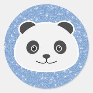 Sticker Rond Parties scintillant Panda