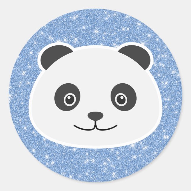 Sticker Rond Parties scintillant Panda (Devant)