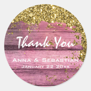 Sticker Rond *~* Parties scintillant Patiné générique en bois v