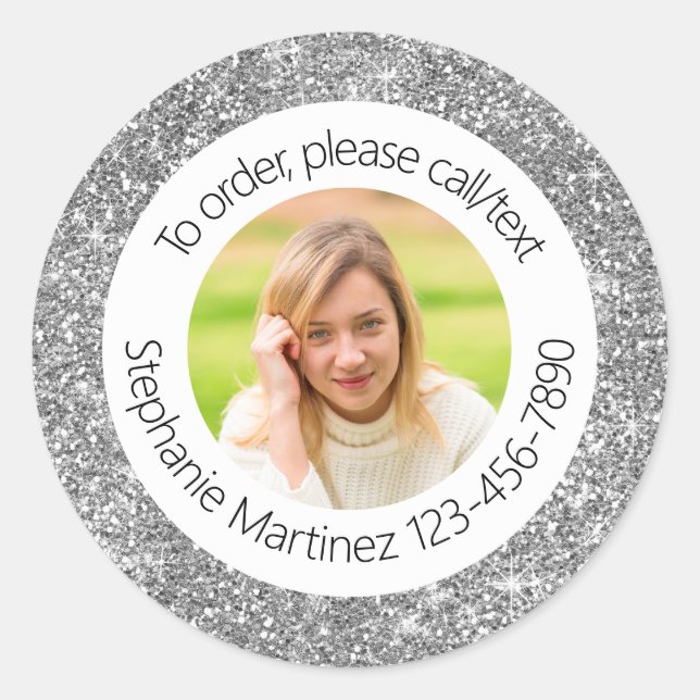 Sticker Rond Parties scintillant Photo Publicité Commerciale Ma (Devant)