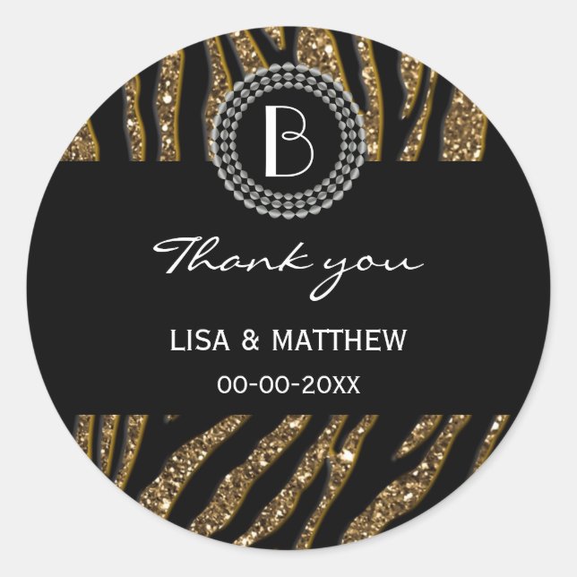 Sticker Rond Parties scintillant poster de animal Zèbre motif e (Devant)