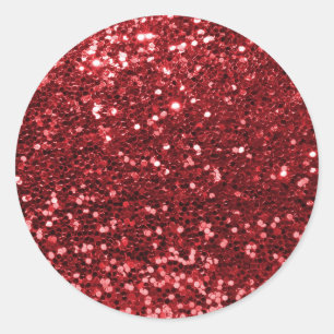 Sticker Rond Parties scintillant Red Faux