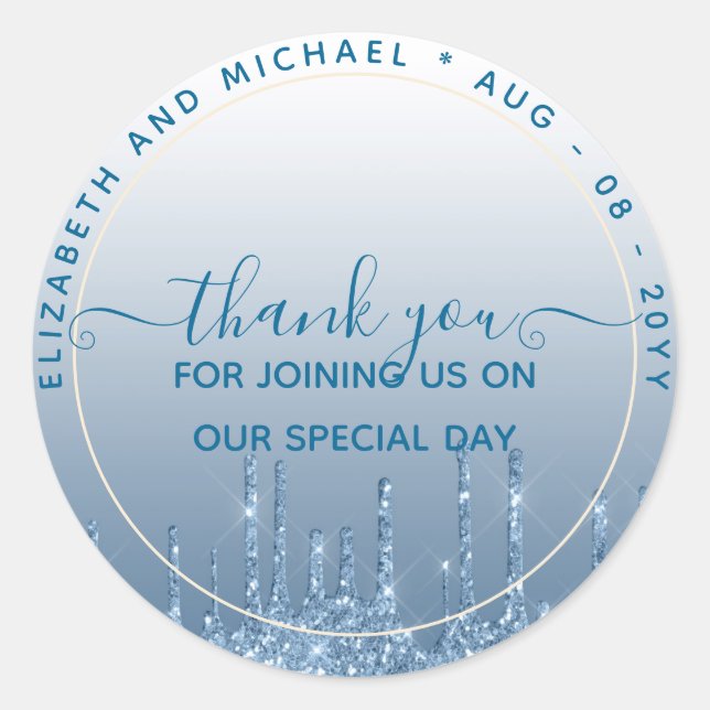 Sticker Rond Parties scintillant Regardez Merci FAVORISER DONNE (Devant)