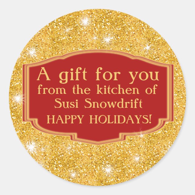 Sticker Rond Parties scintillant Regardez Sparkly Cookie Étique (Devant)