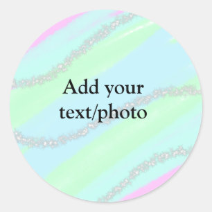 Sticker Rond Parties scintillant rose bleu vert étincelant past