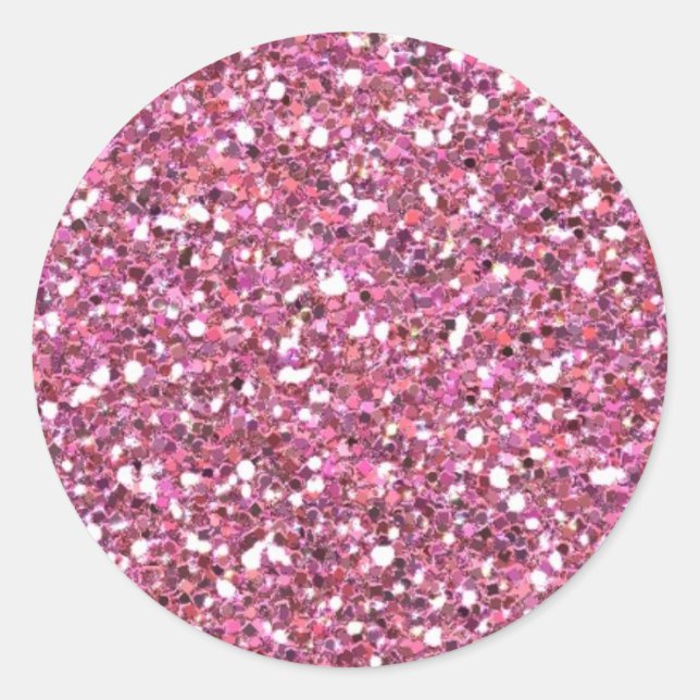 Sticker Rond Parties scintillant rose brillant (Devant)