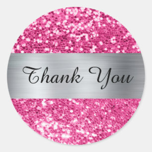 Sticker Rond Parties scintillant rose brillant brillant brillan