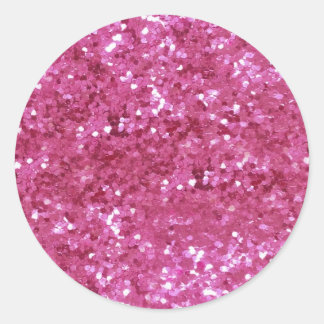 Sticker Rond Parties scintillant rose chaud