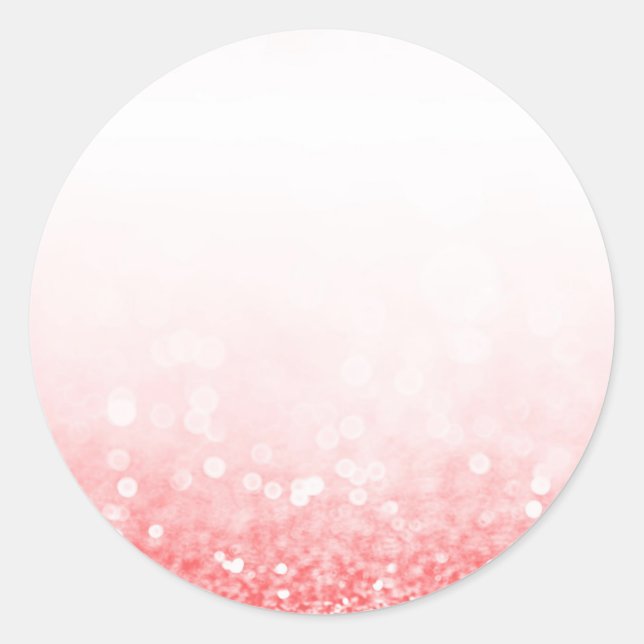 Sticker Rond Parties scintillant rose chaud personnalisé tendan (Devant)