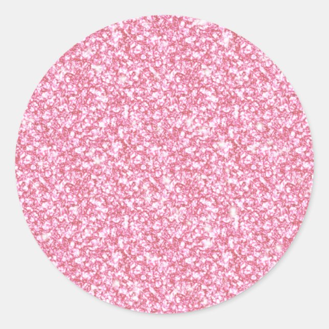 Sticker Rond Parties scintillant rose fille imprimée (Devant)
