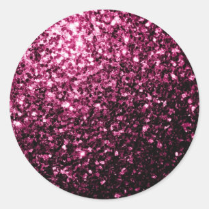 Sticker Rond Parties scintillant rose foncé brillant