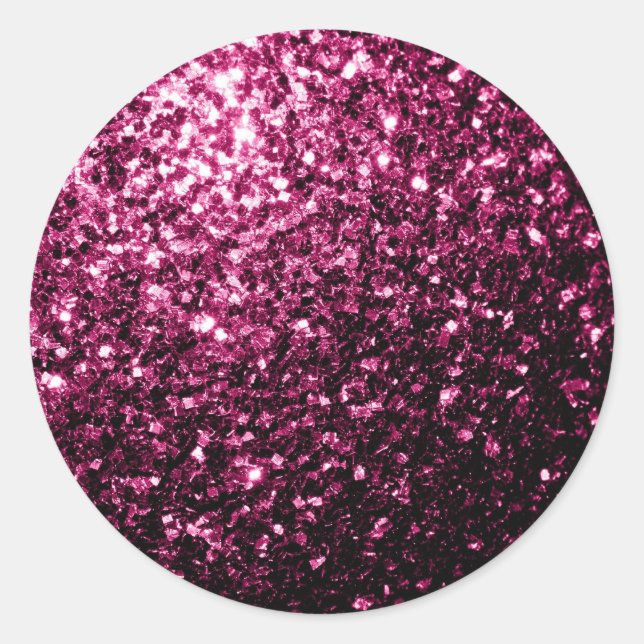 Sticker Rond Parties scintillant rose foncé brillant (Devant)