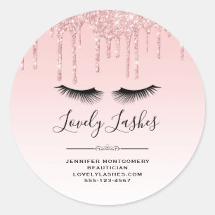 Sticker Rond Parties scintillant rose moderne Drives & Eyelashe