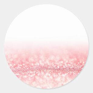 Sticker Rond Parties scintillant rose Personnalisée