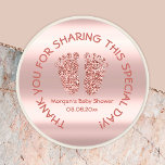 Sticker Rond Parties scintillant rose Pieds Baby shower Favoris<br><div class="desc">Ajoutez une touche de finition brillante à vos préférences de baby shower avec le Parties scintillant Rose Pieds Baby shower Favor Merci Classic Sticker rond de Zazzle. Cet autocollant élégant est parfait pour exprimer la gratitude à vos invités d'une manière élégante et mémorable. Doté d'un arrière - plan rose chatoyant,...</div>