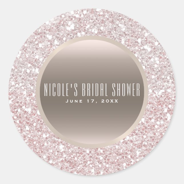 Sticker Rond Parties scintillant rose Rose or Glam Elégant mari (Devant)