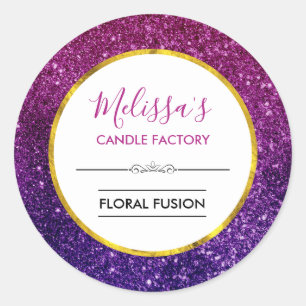 Sticker Rond Parties scintillant rose violet étincelante Gems B