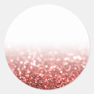 Sticker Rond Parties scintillant rouge personnalisée tendance