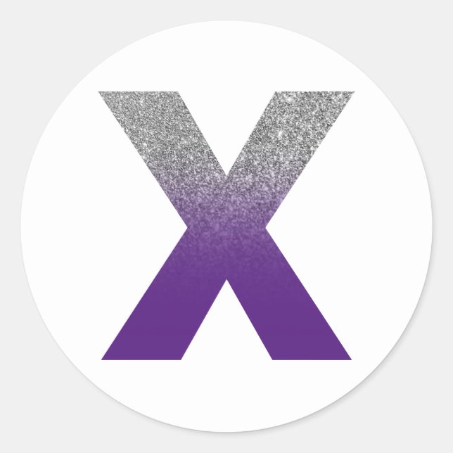 Sticker Rond Parties scintillant royale violet et argent ombre  (Devant)