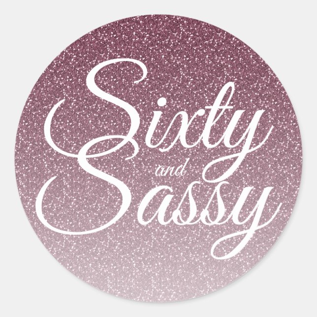 Sticker Rond Parties scintillant violette Ombre 60 et Sassy 60e (Devant)