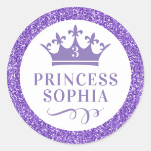 Sticker Rond Parties scintillant violette Royal Princess Favori