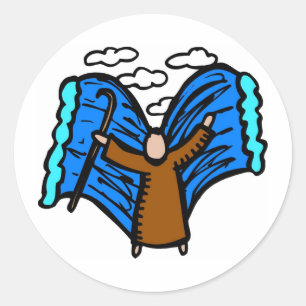 Sticker Rond Partir de l'art chrétien de la mer rouge