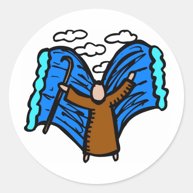 Sticker Rond Partir de l'art chrétien de la mer rouge (Devant)