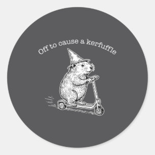 Sticker Rond Partir pour causer une agitation Drôle de capybara