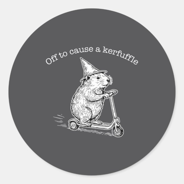 Sticker Rond Partir pour causer une agitation Drôle de capybara (Devant)