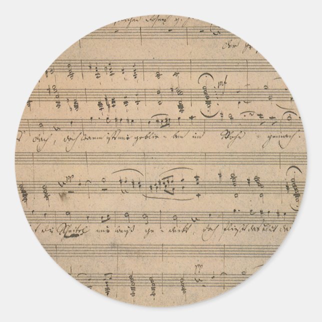 Sticker Rond Partition antique de 1822, Chanson du vieil homme (Devant)