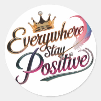 Sticker Rond partout rester positif
