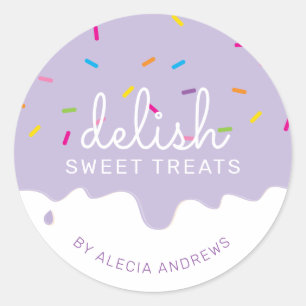 Sticker Rond PARTY FROSTING DRIPS mignonette saupoudrer de gâte