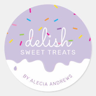 Sticker Rond PARTY FROSTING DRIPS mignonette saupoudrer de gâte