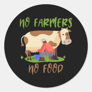 Sticker Rond Pas d'agriculteurs ni de nourriture