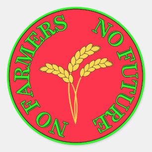 Sticker Rond Pas d'agriculteurs, pas de nourriture, pas d'aveni