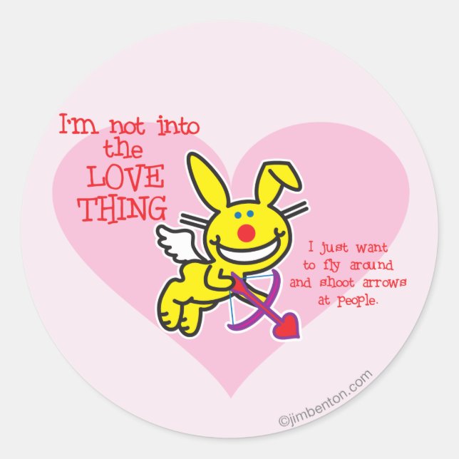 Sticker Rond Pas Dans L'Amour (Devant)