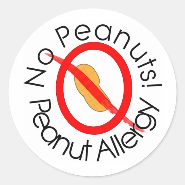 Sticker Rond Pas d'arachides Conception d'allergie aux arachide (Devant)