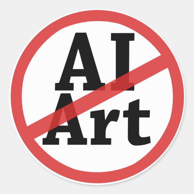 Sticker Rond Pas d'art IA (Devant)