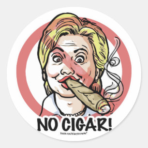 Sticker Rond Pas d'autocollant anti-hillary au cigar