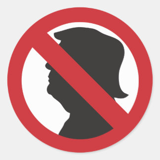Sticker Rond Pas d'autocollant en silhouette MAGA/anti-Trump