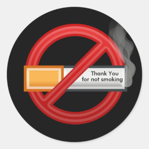 Sticker Rond Pas d'autocollant fumeur