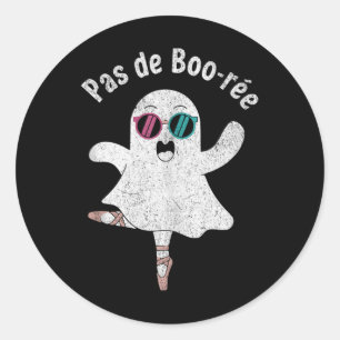 Sticker Rond Pas De Boo-rée Cute Ballerina Ghost Funny Ballet T