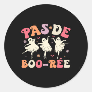 Sticker Rond Pas De Boo-rée Cute Ballet Ghosts Danser Enseignan