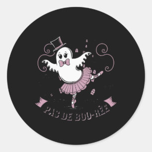 Sticker Rond Pas De Boo-rée Danse De Ballet Éffrayant Ghost Hal