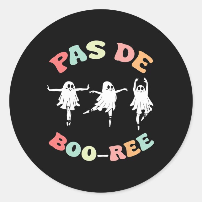 Sticker Rond Pas De Boo-ree Danse de ballet fantôme Danse d'Hal (Devant)
